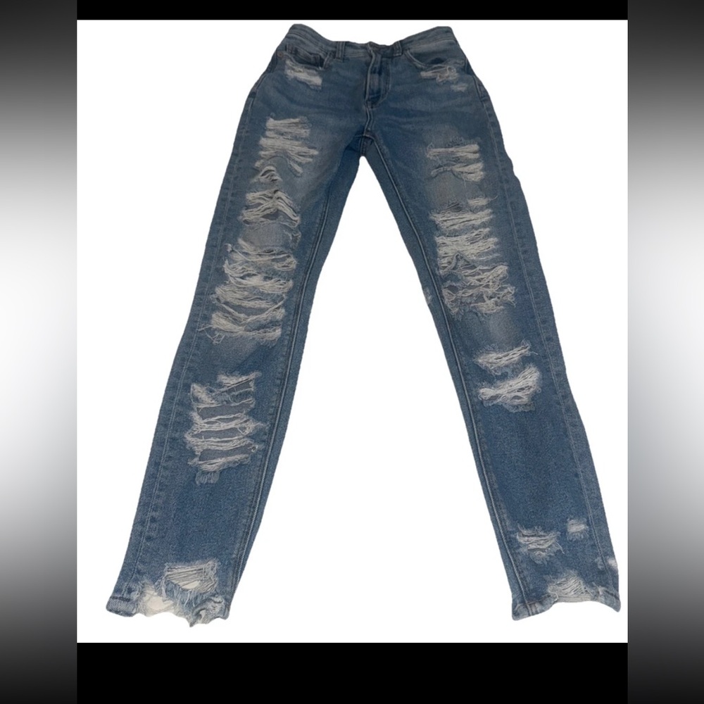 American Eagle Jeans Sz 00 Womens Blue Denim Pants Ladies High Rise stretch